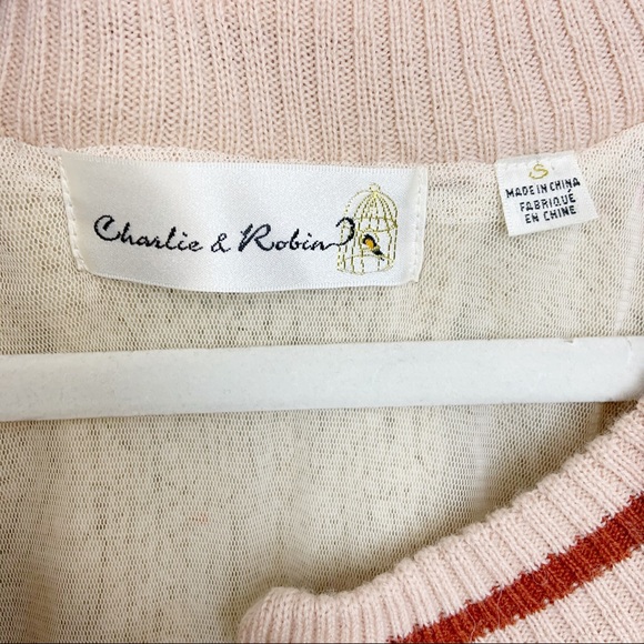 Anthro. Charlie & Robin Ruffle Baseball Cardigan - Picture 6 of 9